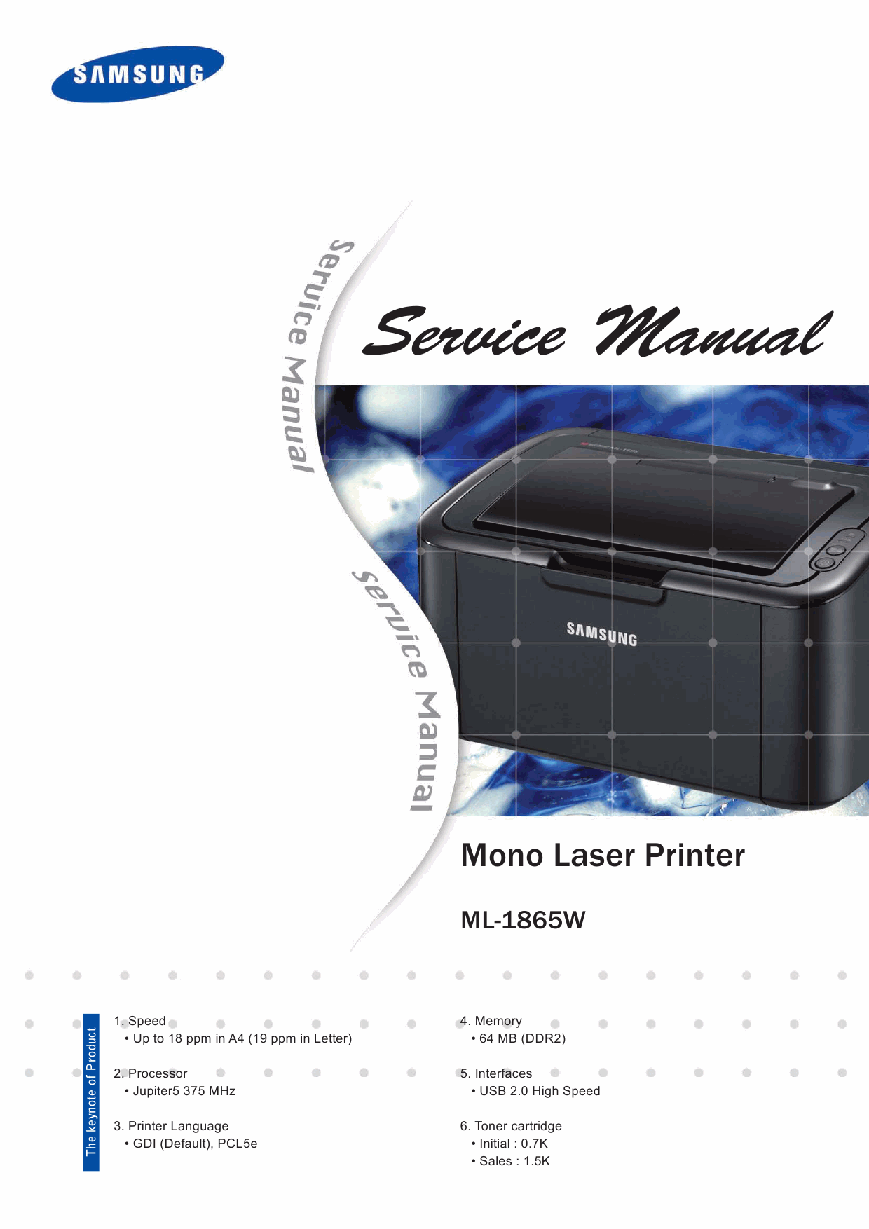 Samsung Laser-Printer ML-1865W Parts and Service Manual-1